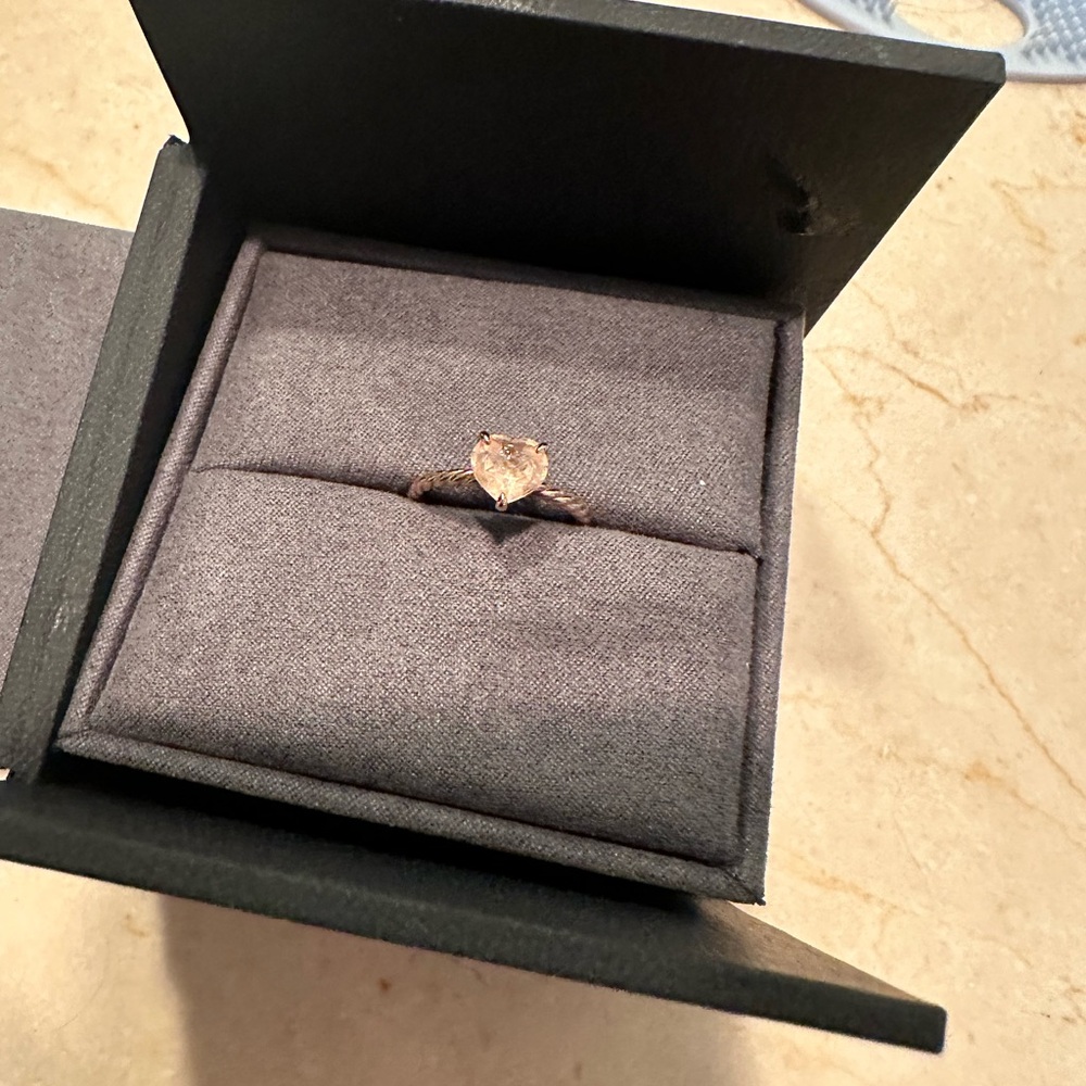 David Yurman morganite and rose gold. Retails for 1300